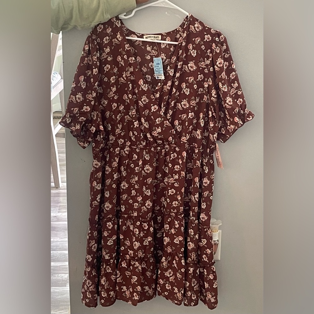 Summer dress 2x rusted brown